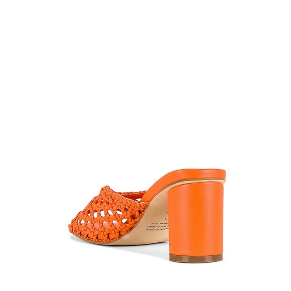 x REVOLVE Orange Rattan Heeled Sandals - Picture 2 of 3